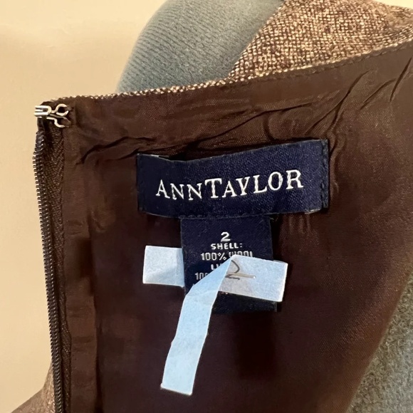 Ann Taylor Brown Tweed Wool Work Sheath Dress Size 2 - Picture 8 of 11